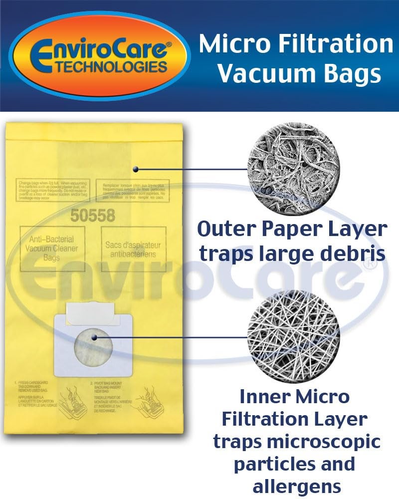 Envirocare Premium Replacement Multi-layer Micro Filtration Vacuum Bags Compatible with Kenmore Canister Vacuums Type C/Q. 5055, 50557 and 50558 Panasonic Type C-5 18 pack - Image 2